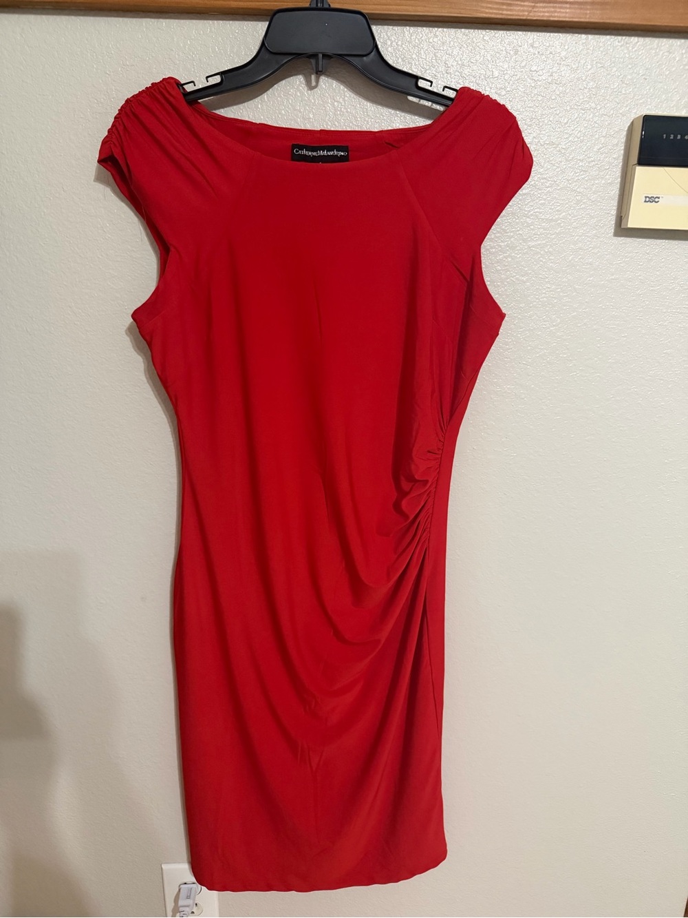 Catherine Malandrino Red Ruched Sheath Dress